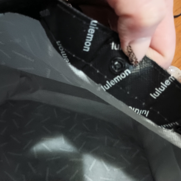 Lululemon Black w/White writing Reusable Shopping Bag with Button Closure - Picture 5 of 5